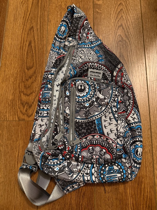 Vera Bradley Handbags - Vera Bradley Blue Gray Red Patterned Sling Bag